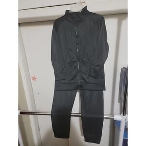 Black 2 Piece jogger suit with pockets‎ on the pants and the jacket for children